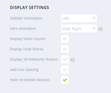 Opciones de visualización de la barra lateral - Monarch WordPress