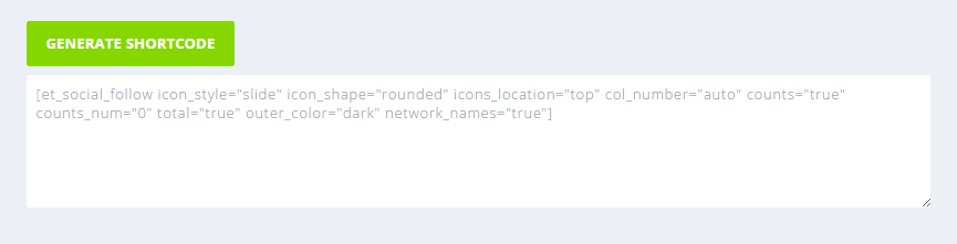 Shortcode iconos social follow de Monarch para WordPress