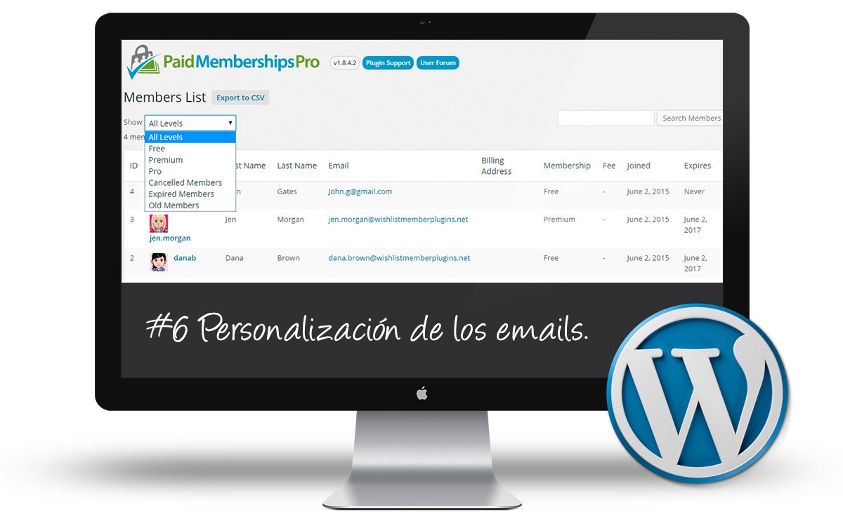 Curso Membership Sites - Personalizacion de los emails