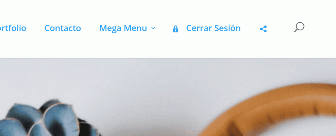 Iconos sociales en mega menu en Divi WordPress con QuadMenu